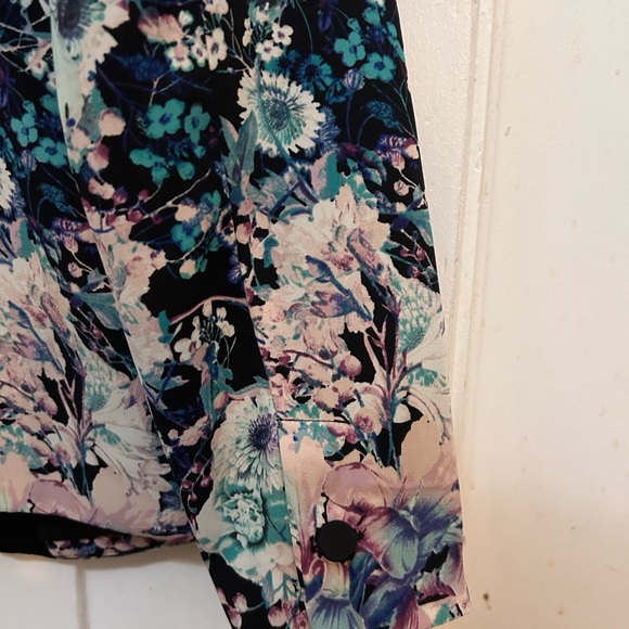 LC floral jacket Lauren Conrad violet blue lightweight like new - Picture 2 of 6